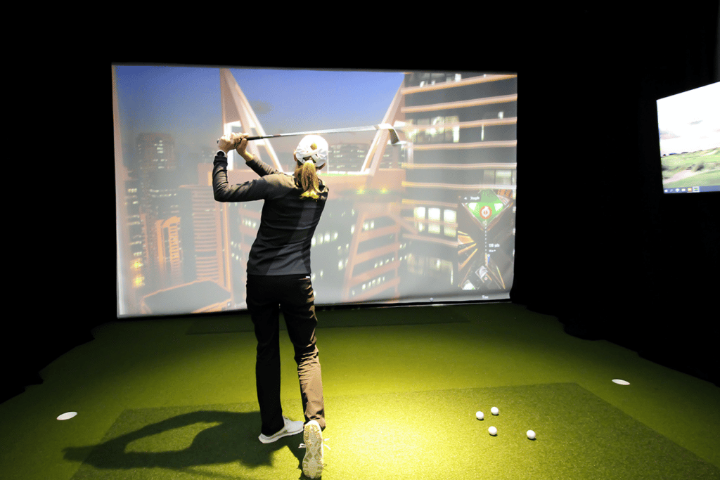 Added entertainment at LiveGolf Studios golf simulators