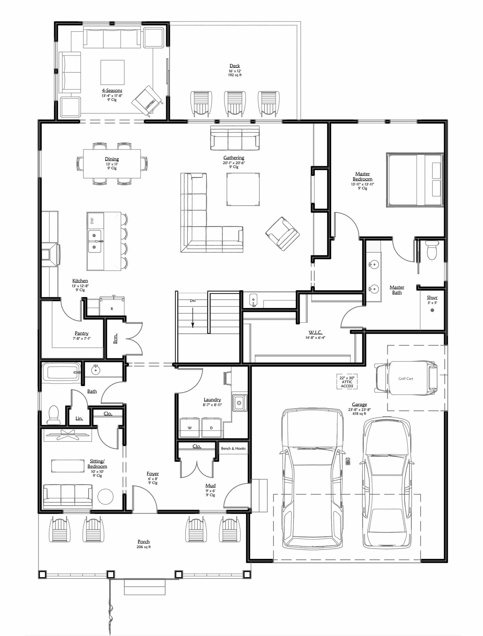 Pinehurst 2023-09-15 b&w floor plans-1